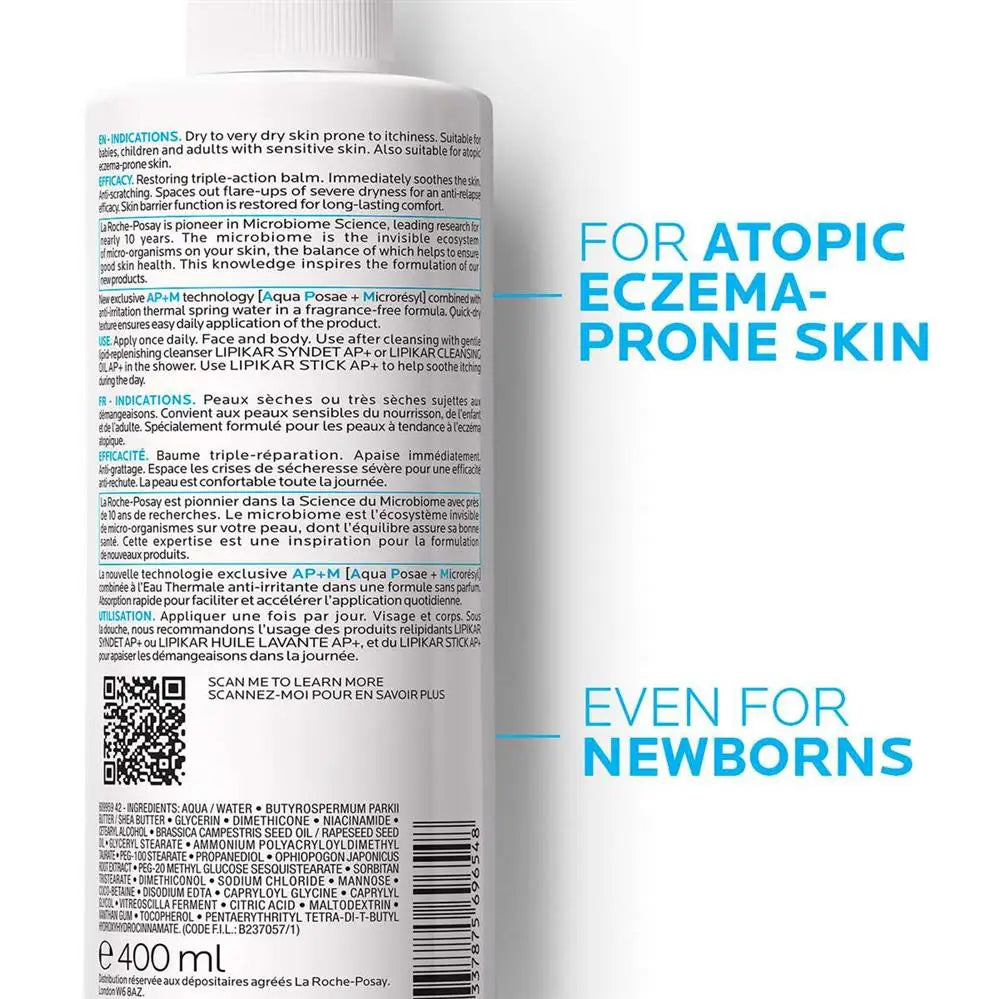 La Roche-Posay Lipikar Baume Ap+M Moisturizer For Atopic Eczema & Allergy-Prone Skin 400ML La Roche-Posay