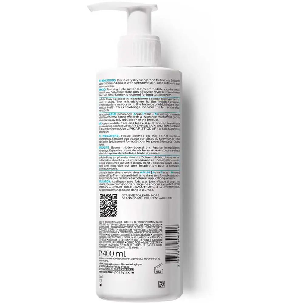 La Roche-Posay Lipikar Baume Ap+M Moisturizer For Atopic Eczema & Allergy-Prone Skin 400ML La Roche-Posay