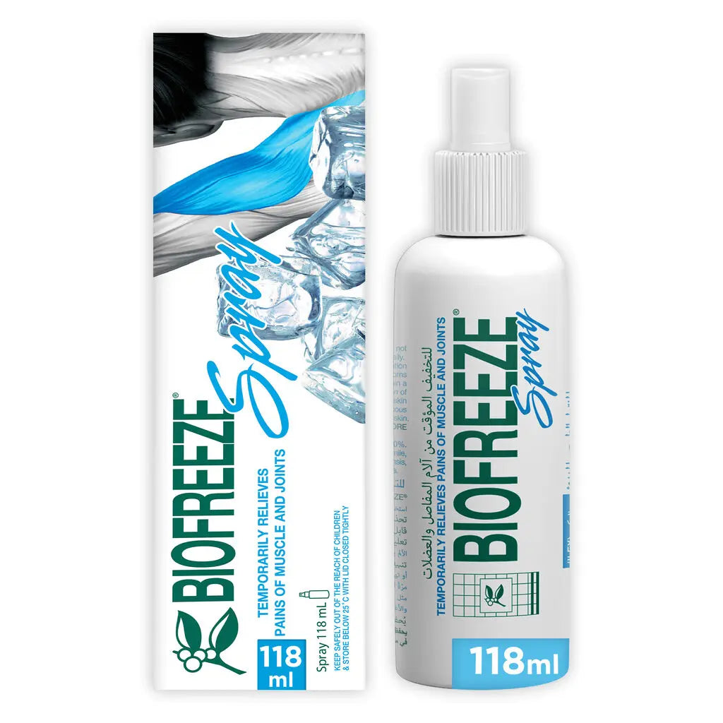 Biofreeze Pain Relief Spray For Muscle & Joint Pain, Temporary Pain Relief  With Soothing Menthol 118ml