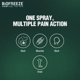 Biofreeze Pain Relief Spray For Muscle & Joint Pain, Temporary Pain Relief  With Soothing Menthol 118ml