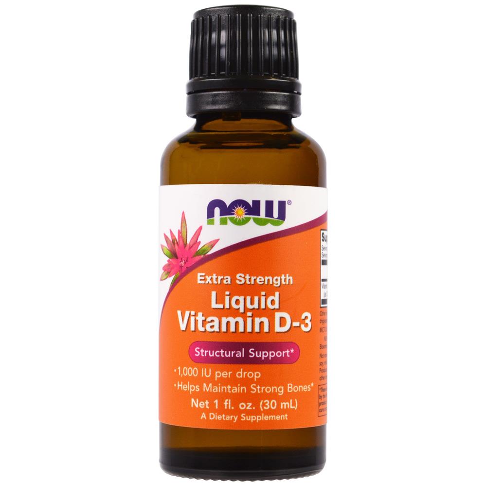 Now Extra Strength Liquid Vitamin D3-1000 IU Drops For Strong Bones 30ml