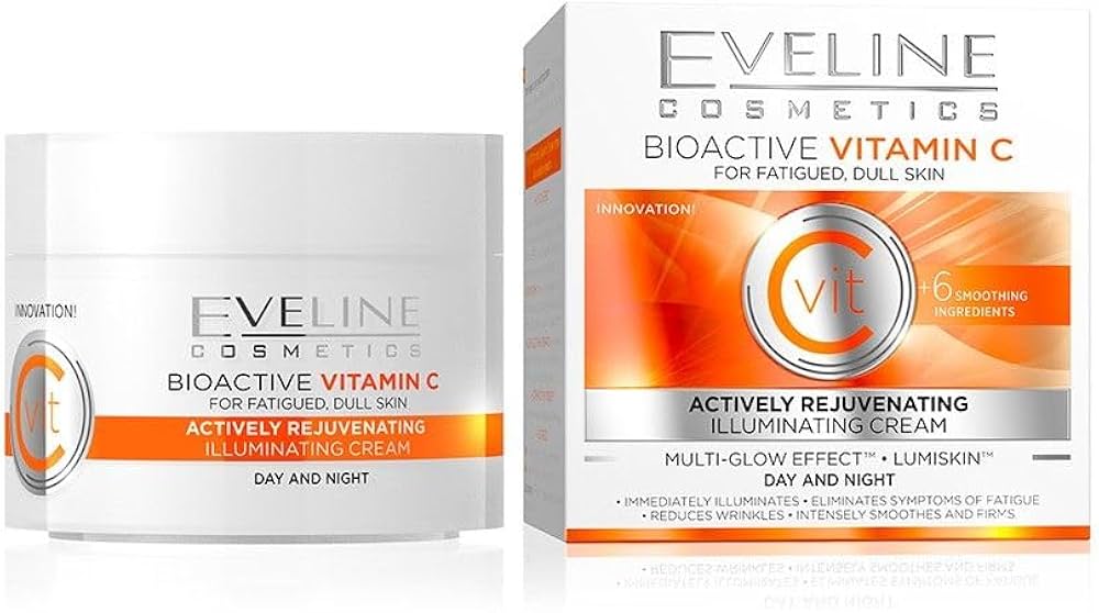 Eveline Cosmetics Bioactive Vitamin C Illuminating Cream, Infused With Active Rejuvenating Ingredients, Day And Night Use 50ml