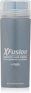 Xfusion by Toppik Hair Building Fibers with Premium Keratin Fibers Conceals Hair Thinning and Hair Loss for Fuller Looking Hair that Gives Completely Natural Look For Men & Women, Black, 25 Grams