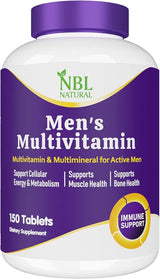 NBL Natural High Potency Multivitamin for Active Men Muscle Health Support Immune Support Energy and Metabolism Support 150 Tablets