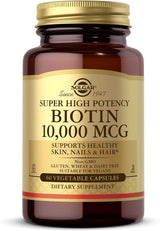 Solgar Biotin 10,000 Mcg, 60 Vegetable Capsules