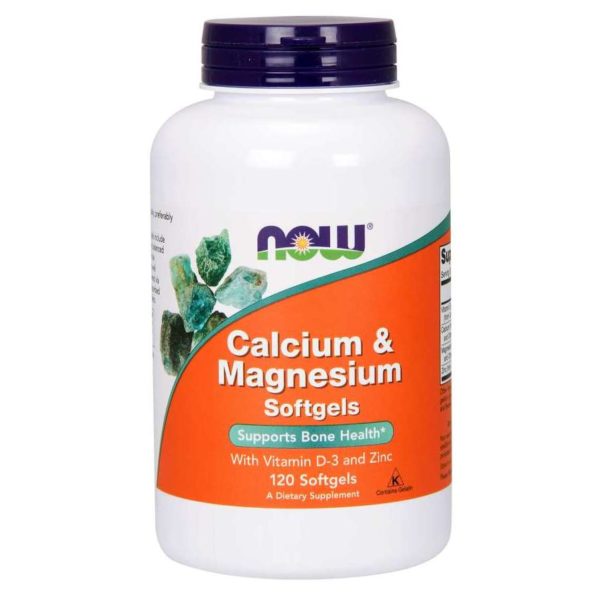 Now Calcium & Magnesium With Vitamin D3 & Zinc Softgel For Bone Health, Pack of 120's