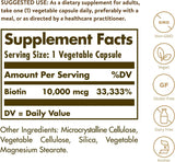 Solgar Biotin 10,000 Mcg, 60 Vegetable Capsules