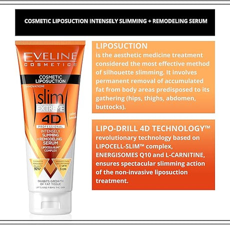 Evenline Cosmetics Slim Extreme 4D Liposuction Plus Serum, 250 ML, One Size