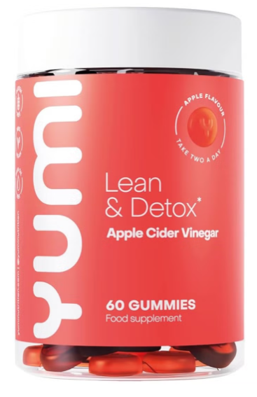 Apple Cider Vinegar Gummies with The Mother x 60-1000mg | Natural Detox Cleanse | Unfiltered ACV | Vegan & Gluten-Free | Vitamin B-12 & Folic Acid | Apple Flavour