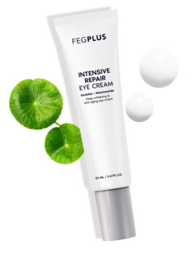 FEGPLUS Anti-Aging Eye Cream with HA & 15% Niacinamide, Eliminate Wrinkles, Eye Bags, Dark Circles, Puffiness,.. UVA & UVB Protection | The best eye cream made in the USA (20ml)