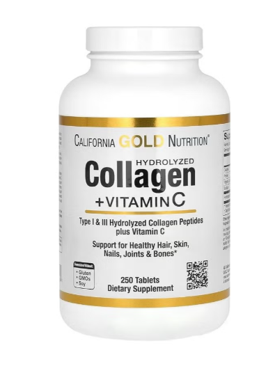 California Gold Nutrition California Gold Hydrolyzed Collagen Peptides + Vitamin C 250 Tablets | Best Price UAE | Dubai, Abu Dhabi