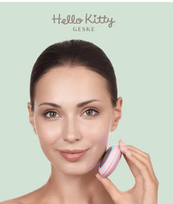 Geske Hello Kitty SmartAppGuided 4-in-1 Sonic Facial Brush In Pink Color For Deep Cleansing & Anti-Aging Massage