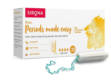 Sirona Now Periods Made Easy Premium Tampons Heavy Flow 20's sirona