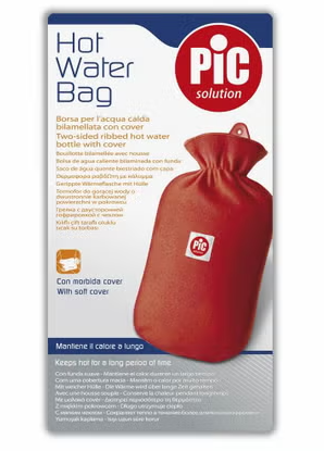 Pic Two-Sided Ribbed Hot Water Bag With Cover