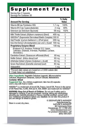 Nature's Answer Liver & Kidney Cleanse Max Vegetarian Capsules, Pack of 60's