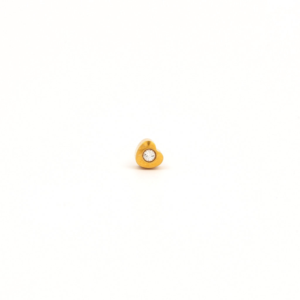 Tiny Tips Heartlite Crystal Studs - 4mm - Gold Plated