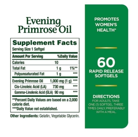 Nature's Bounty Evening Primrose Oil 1000 mg Softgels 60's