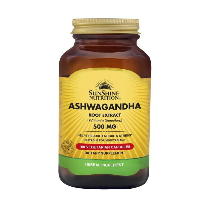 Sunshine Nutrition's Ashwagandha 500 mg Vegetable  Capsules 100's Sunshine Nutrition