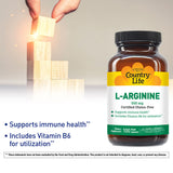 Country Life L- Arginine 500mg Vegan Capsules For Immune Support, Pack of 100's