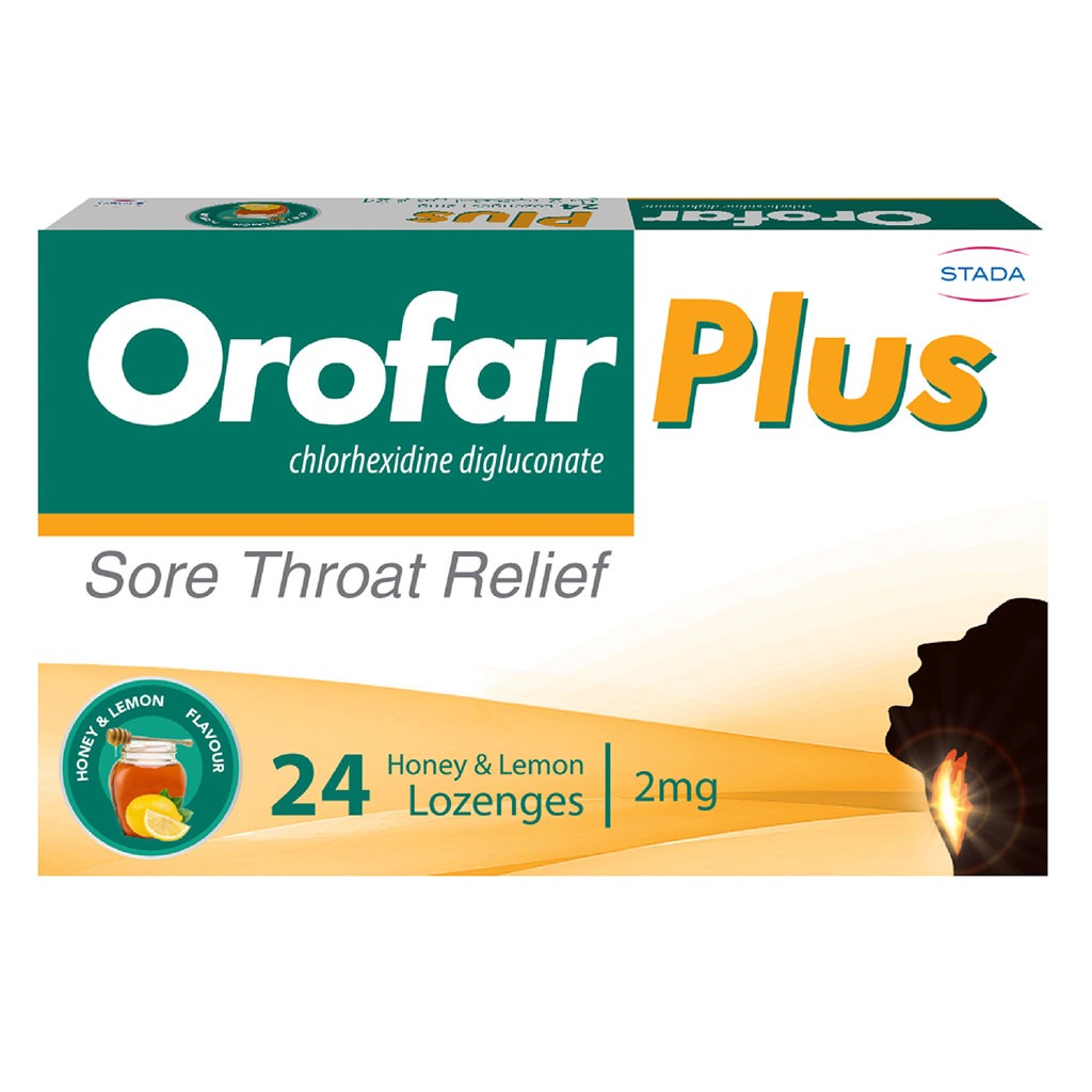 Orofar Plus Sore Throat Relief Lozenges, Honey & Lemon Flavor, Pack of 24's