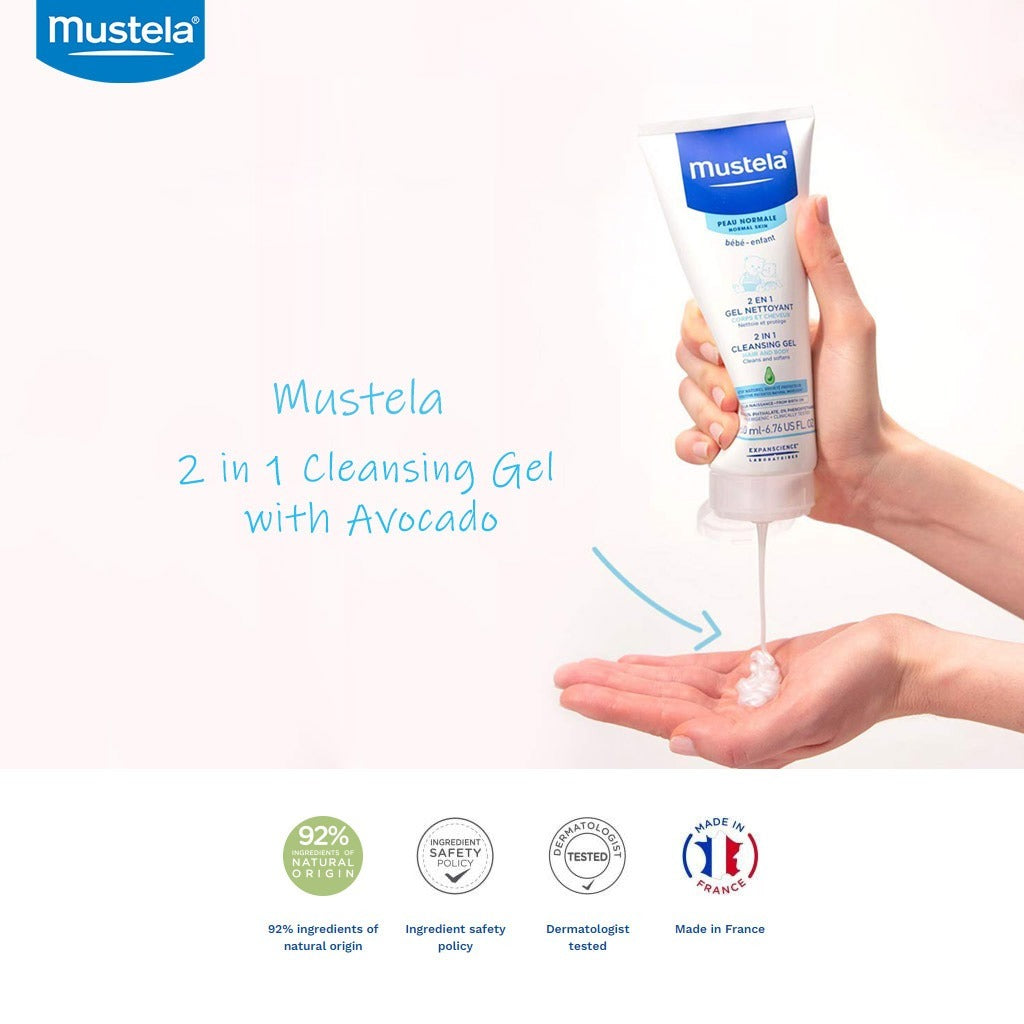 Mustela Baby 2 in 1 Cleansing Gel For Hair & Body 200 mL