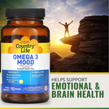 Country Life Omega 3 Mood 2000 mg Softgels For Brain & Emotional Health, Pack of 90's