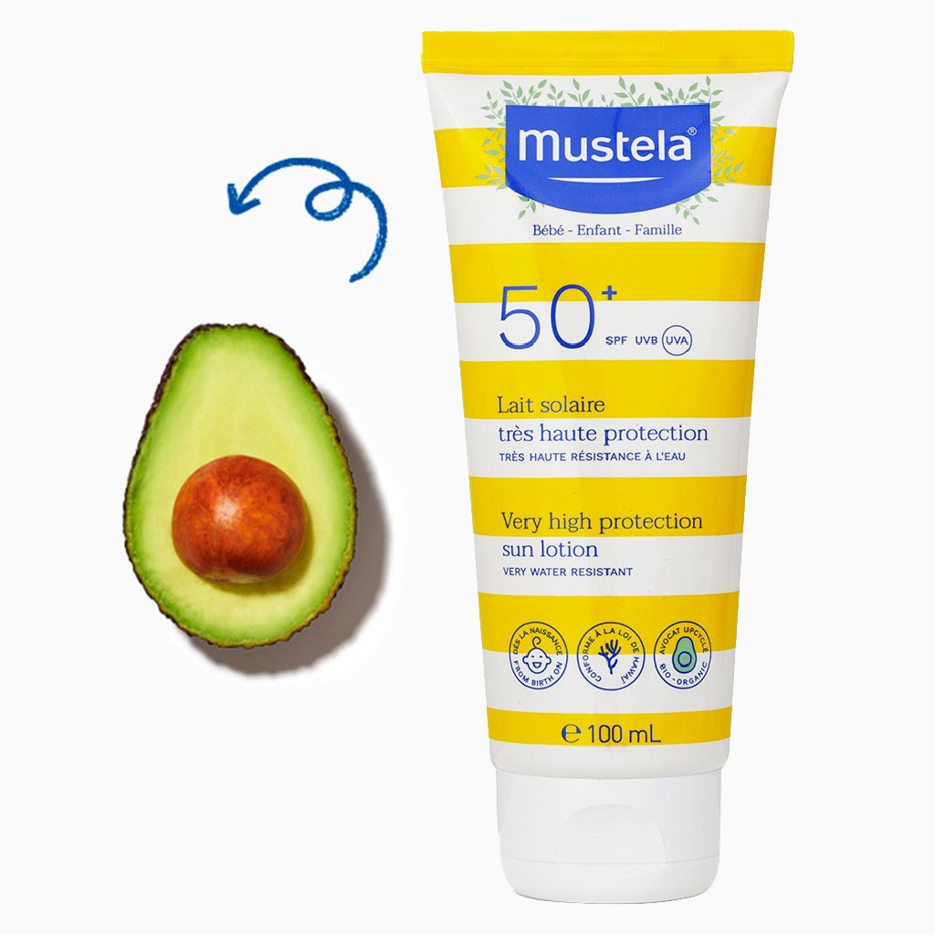 Mustela Very High Protection SPF50+ Sunscreen Lotion For Face and Body, Water Resistant 100ml