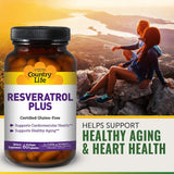 Country Life Resveratrol Plus Vegan Capsules For Heart Health, Pack of 60's