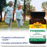 Country Life Pycnogenol 100mg كبسولات نباتية مضادة للأكسدة، عبوة من 30 كبسولة