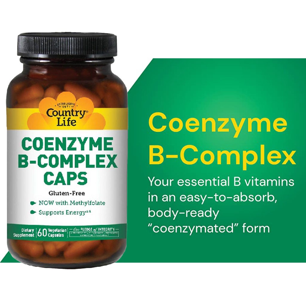 Country Life Coenzyme B-Complex Multivitamin Capsules For Energy, Pack of 60's