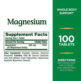 Nature's Bounty High Potency Magnesium 500 mg Tablets 100's