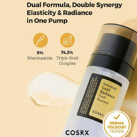 Cosrx Advanced Snail Radiance Dual Essence Facial Serum 80ml