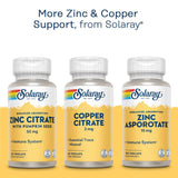 Solaray Amino Acid Chelate Zinc Copper Veg Capsules With Kelp & Pumpkin Seed For Healthy Immune System, Pack of 100's