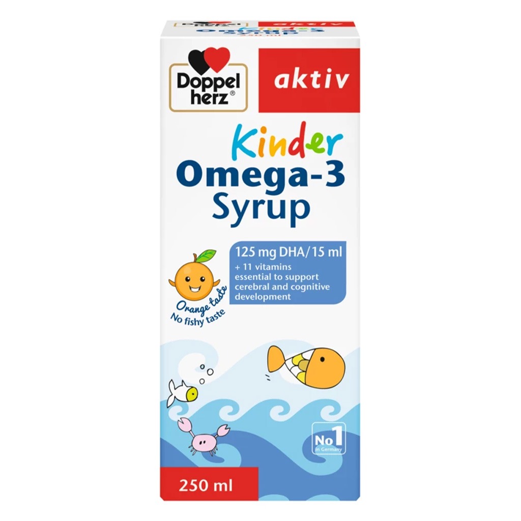 Doppelherz aktiv Kinder Omega-3 Syrup For Children's Cognitive Development 250ml