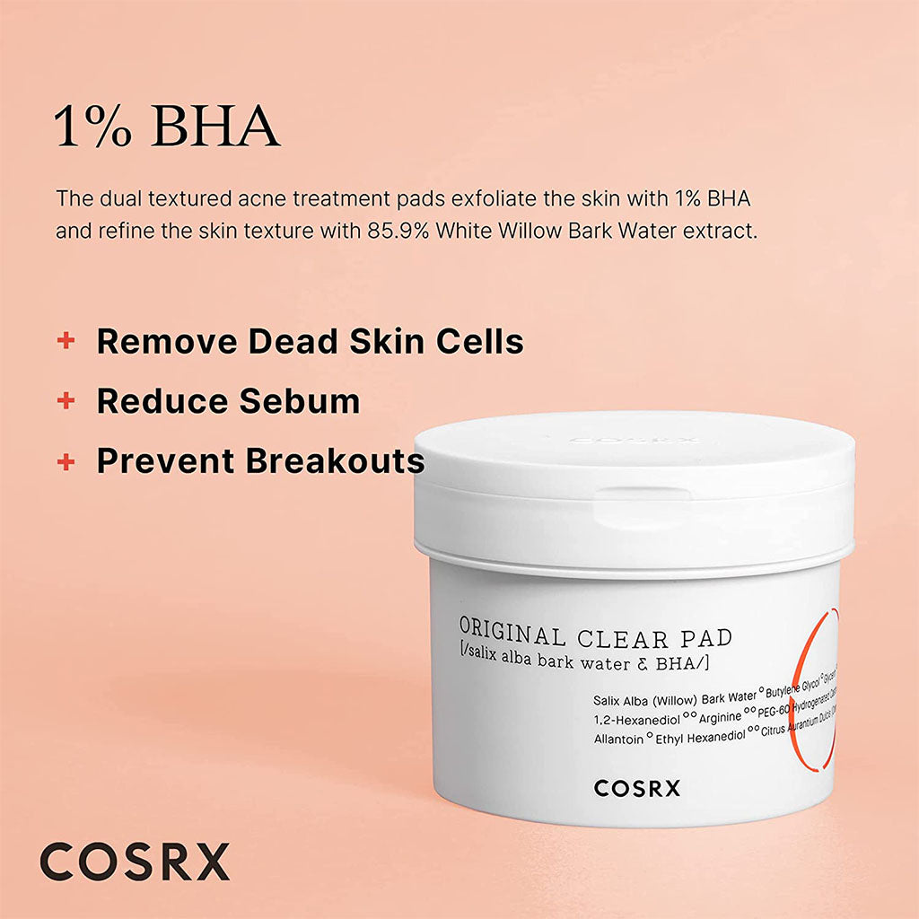 Cosrx One Step Original Clear Pad With 1% BHA, Single pack of 70's