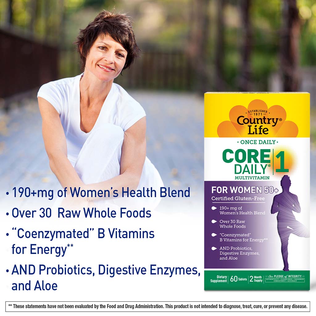 Country Life Core Daily-1 Women 50+ Years Multivitamin Supplement Tablets, Pack of 60's