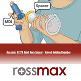 Rossmax AS175 Adult Aero Spacer - غرفة الإمساك ذات الصمامات