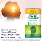 Country Life Triple Action Sharp Thought Capsules For Memory & Brain Health, Pack of 30's