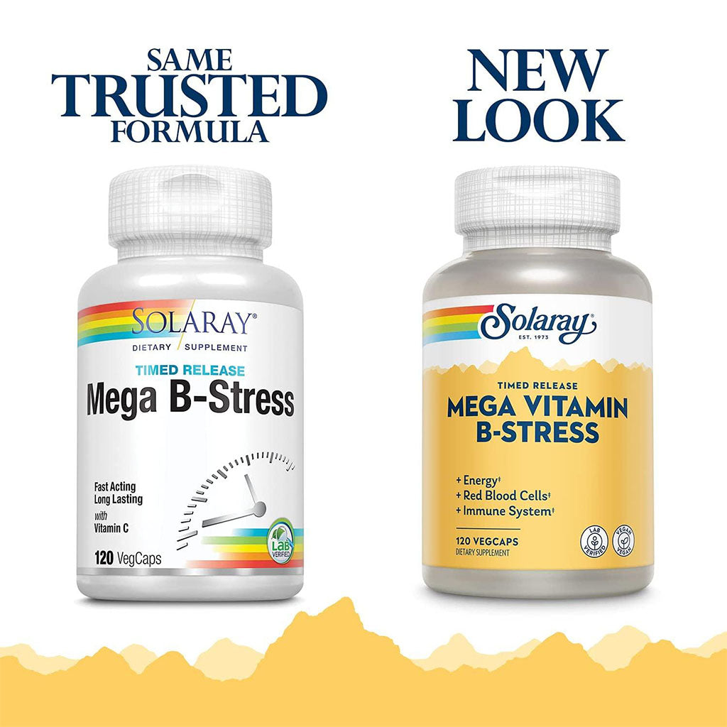 Solaray Mega Vitamin B-Stress Veg Capsules 120’s 