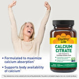 Country Life Calcium Citrate With Vitamin D Tablets For Bone Health, Pack of 120's