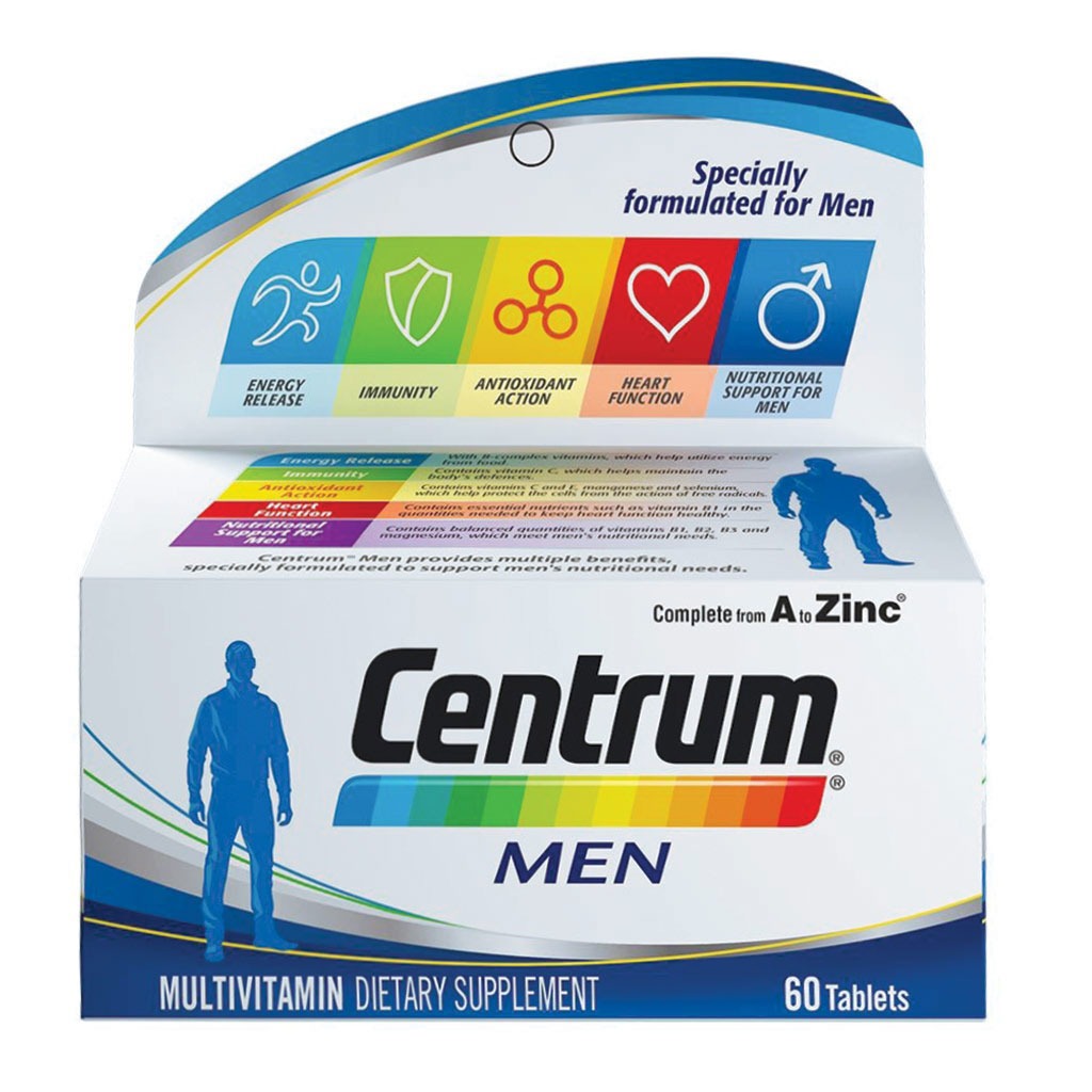 Centrum Men's Multivitamin Supplement Tablets, Pack of 60's