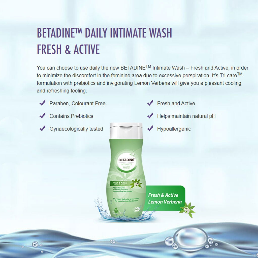 Betadine Daily Use Feminine Intimate Wash, Fresh & Active Lemon Verbena 50ml