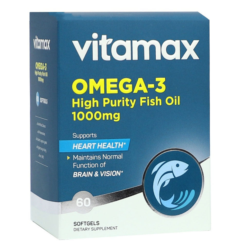 Vitamax Omega 3 1000 Mg High Purity Fish Oil Softgels For Heart Health 