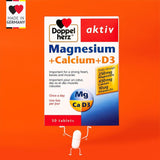 Doppelherz aktiv Magnesium + Calcium + Vitamin D3 Tablets For Muscle & Bone Support, Pack of 30's