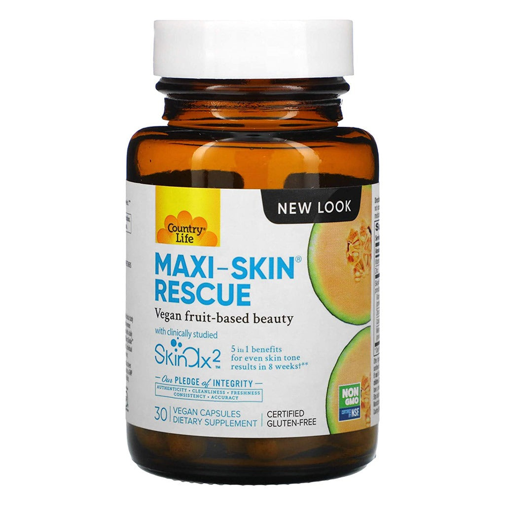 Country Life Maxi-Skin® Rescue Antioxidant Vegicapsules For Spots & Imperfections, Pack of 30's