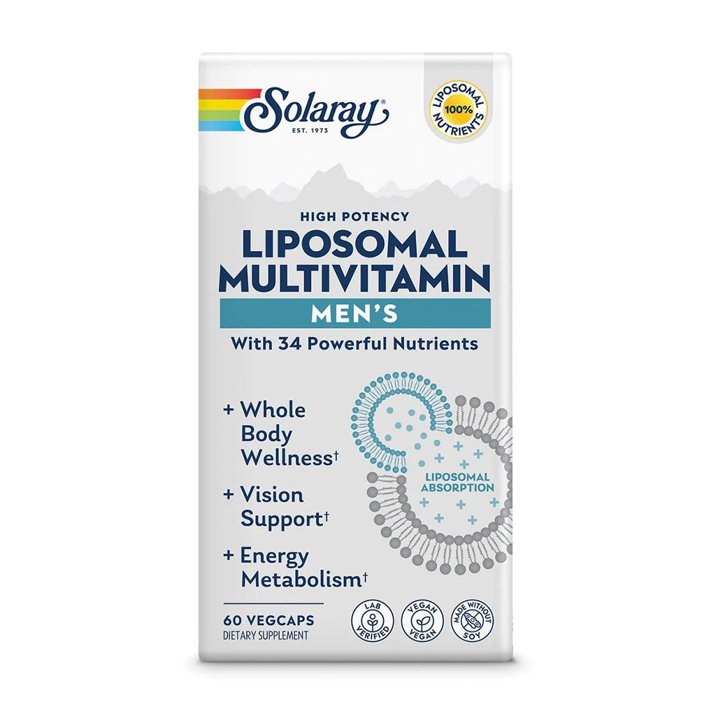 كبسولات نباتية للرجال من Solaray Liposomal Multivitamin لصحة الجسم بالكامل، رؤية صحية واستقلاب الطاقة، عبوة مكونة من 60 كبسولة