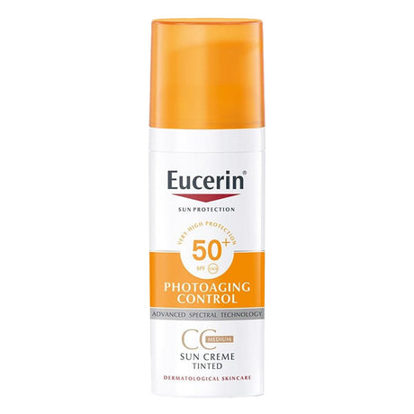 Eucerin Sun SPF 50+ Sun Creme Tinted CC Medium Anti-Aging Sunscreen 50ml