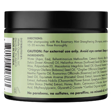 Mielle Rosemary Mint Hair Strengthening Masque With Biotin For Hair Types 340g