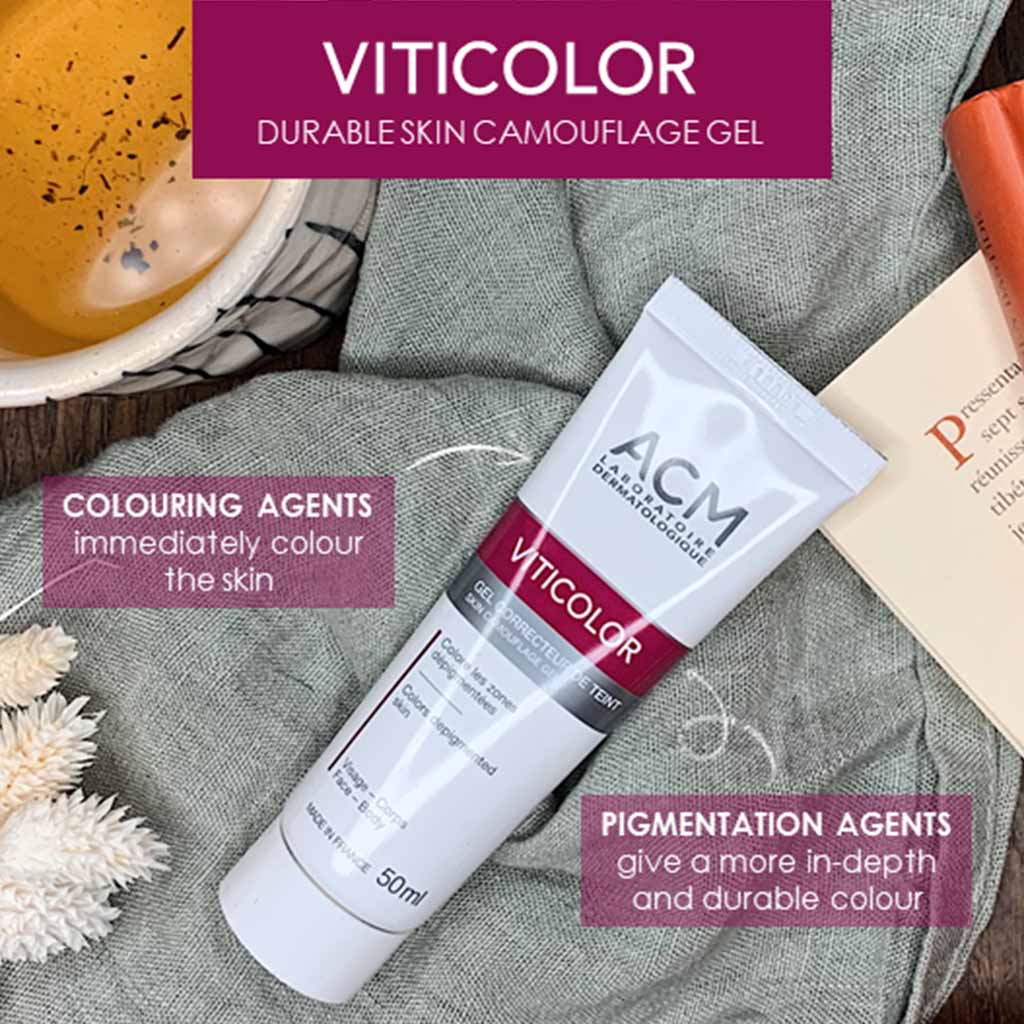 ACM Viticolor Durable Skin Camouflage Gel, Re-Pigmentation Treatment For Vitiligo 50ml