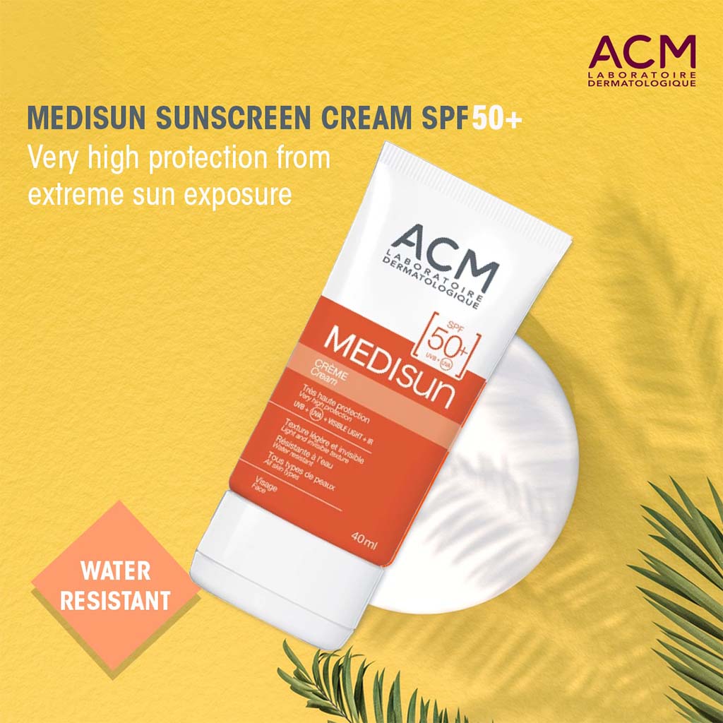 ACM Medisun SPF50+ كريم واقي من الشمس غير مرئي للوجه للحماية من الشمس 40 مل